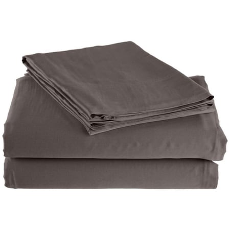Impressions By Luxor Treasures Rayon from Bamboo 300 Thread Count Solid Sheet Set Twin-Grey B300TWSH SLGR